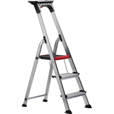 RS PRO Aluminium 3 steps Step Ladder, 0.616m platform height, 1.244m open length