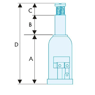 Facom Bottle Jack, 2t Maximum Load, 178mm - 317mm Maximum Range