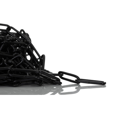 RS PRO Black Steel Chain Link, 10m Length