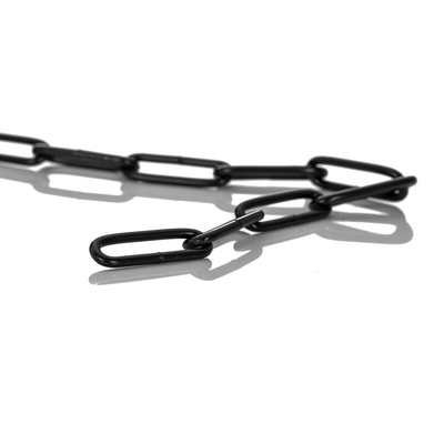 RS PRO Black Steel Chain Link, 10m Length