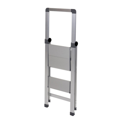 RS PRO 2 Tread Aluminium Steps 450mm Platform Height, Silver