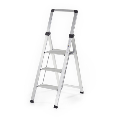 RS PRO 3 Tread Aluminium Steps 680mm Platform Height, Silver