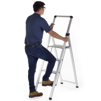 RS PRO 4 Tread Aluminium Steps 1510mm Platform Height, Silver
