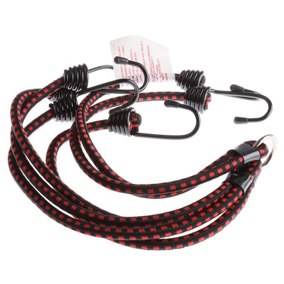 RS PRO 6 Hooks Bungee Cord, 800mm Long, 8 mm Diameter