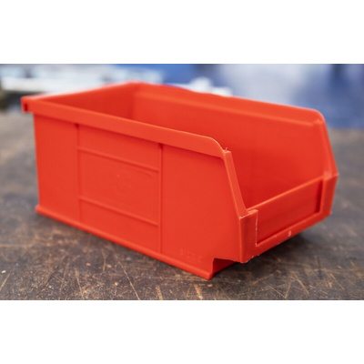 RS PRO PP Storage Bin, 76mm x 101mm, Red