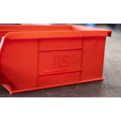 RS PRO PP Storage Bin, 76mm x 101mm, Red