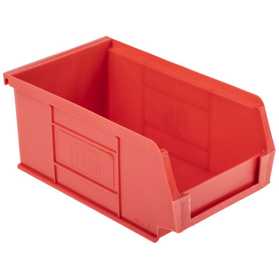 RS PRO PP Storage Bin, 76mm x 101mm, Red