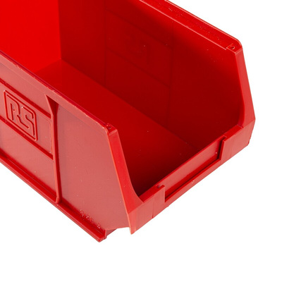 RS PRO PP Storage Bin, 130mm x 150mm, Red