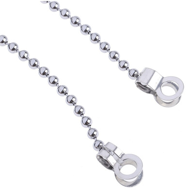 RS PRO Chrome Plated Brass Chain, 300mm Length