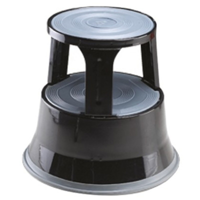 RS PRO 2 Tread Steel Kick Step 0.4m Platform Height, Black