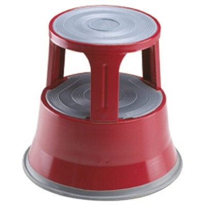 RS PRO 2 Tread Steel Kick Step 0.4m Platform Height, Red