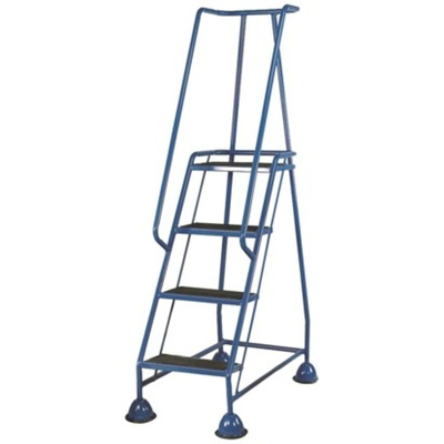 RS PRO 4 Tread Steel Steps 1.03m Platform Height, Blue