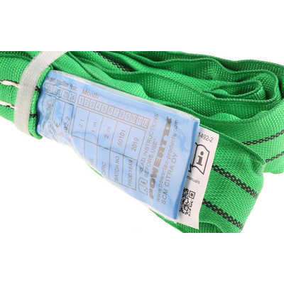 RS PRO 1m Green Lifting Sling Round, 2t
