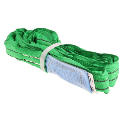 RS PRO 1m Green Lifting Sling Round, 2t