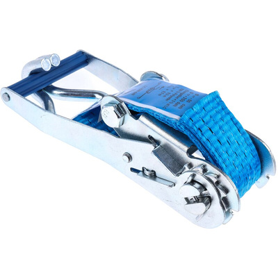 RS PRO 9m Clawhook Ratchet Strap, 50mm Wide, 5000kg Breaking Strain