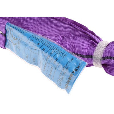 RS PRO 0.5m Purple Lifting Sling Round, 1t