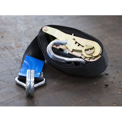 RS PRO 4m Clawhook Ratchet Strap, 45mm Wide, 1200kg Breaking Strain