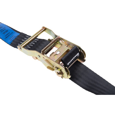 RS PRO 4m Clawhook Ratchet Strap, 45mm Wide, 1200kg Breaking Strain