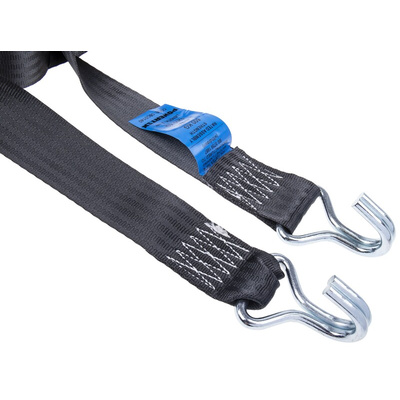 RS PRO 4m Clawhook Ratchet Strap, 45mm Wide, 1200kg Breaking Strain
