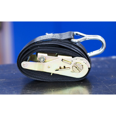 RS PRO 4m Clawhook Ratchet Strap, 45mm Wide, 1200kg Breaking Strain