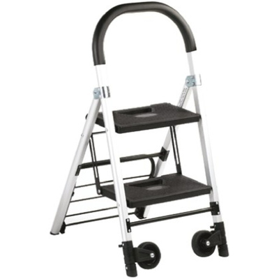RS PRO 2 Tread Aluminium Steps 490mm Platform Height, Silver