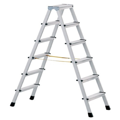 Zarges Aluminium 2 x 6 steps Step Ladder, 1.3m open length