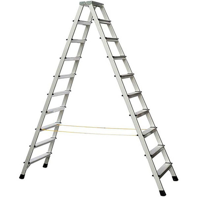 Zarges Aluminium 2 x 10 steps Step Ladder, 2.2m open length