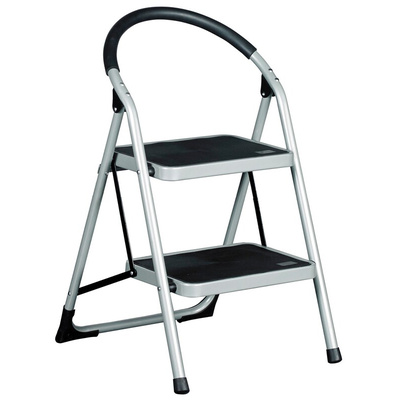 RS PRO 2 Tread Steel Steps 0.49m Platform Height, Silver Grey