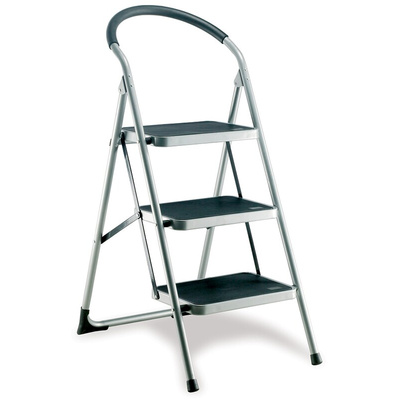 RS PRO 3 Tread Steel Steps 0.71m Platform Height, Silver Grey