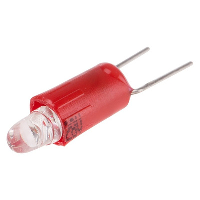 LED Reflector Bulb, Bi-Pin, Red, Single Chip, 3 mm Lamp, 4.25mm dia.