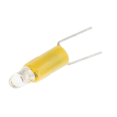 LED Reflector Bulb, Bi-Pin, Yellow, Single Chip, 3 mm Lamp, 4.25mm dia.