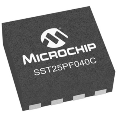 Microchip 4Mbit SPI Flash Memory 8-Pin WDFN, SST25PF040C-40I/MF