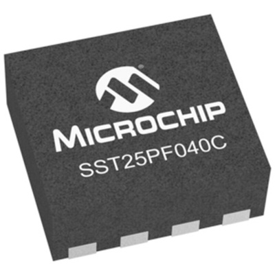 Microchip 4Mbit SPI Flash Memory 8-Pin WDFN, SST25PF040C-40I/MF