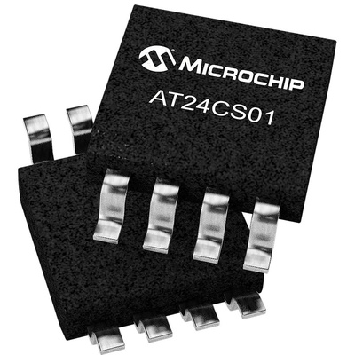 Microchip AT24CS01-SSHM-T, 1kbit EEPROM Memory, 0.55μs 8-Pin SOIC Serial-2 Wire
