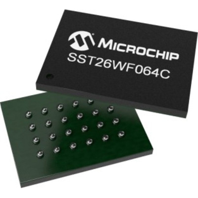 Microchip 64Mbit Serial-SPI Flash Memory 8-Pin WDFN, SST26WF064C-104I/MF
