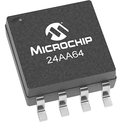 Microchip 24AA64T-I/SN, 64kbit Serial EEPROM Memory, 900ns 8-Pin SOIC Serial-I2C