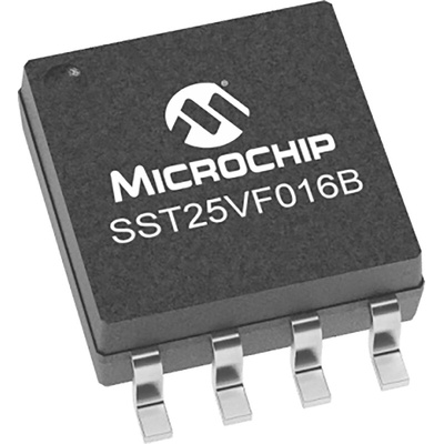 Microchip 16Mbit Serial-SPI Flash Memory 8-Pin SOIC, SST25VF016B-50-4C-S2AF-T