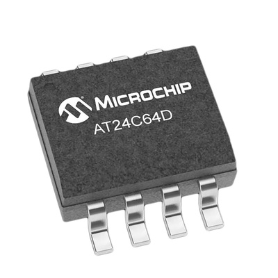 Microchip AT24C64D-SSHM-T, 64kbit EEPROM Memory Chip, 550ns 8-Pin SOIC-8 Serial-2 Wire, Serial-I2C