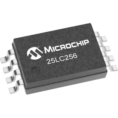 Microchip 25LC256-I/ST, 256kbit EEPROM Memory, 50ns 8-Pin DFN, PDIP, SOIC, TSSOP Serial-SPI