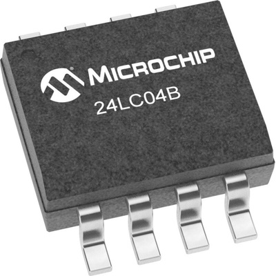 Microchip 24LC04BT-E/SN, 4kbit Serial EEPROM Memory, 900ns 8-Pin SOIC Serial-2 Wire, Serial-I2C