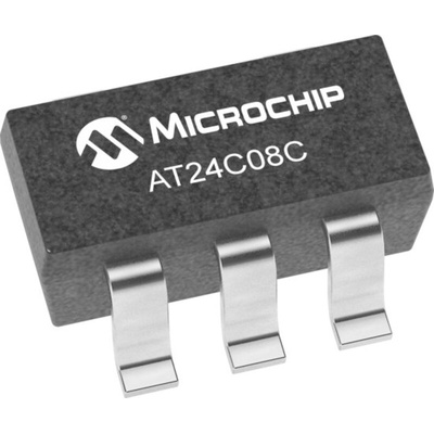 Microchip AT24C08C-STUM-T, 8kbit Serial EEPROM Memory, 450ns 5-Pin SOT-23-5 Serial-2 Wire, Serial-I2C