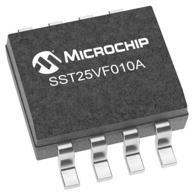 Microchip 1Mbit SPI Flash Memory 8-Pin SOIC, SST25VF010A-33-4I-SAE-T