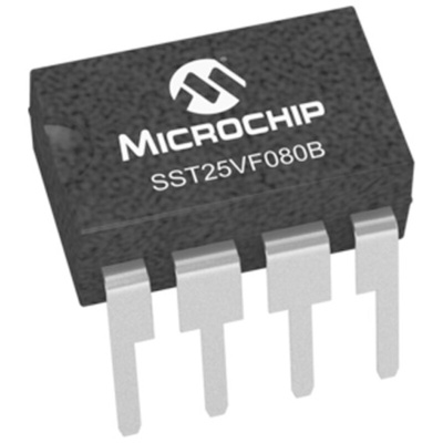 Microchip 8Mbit SPI Flash Memory 8-Pin PDIP, SST25VF080B-50-4C-PAE