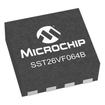 Microchip 64Mbit SPI Flash Memory 8-Pin WDFN, SST26VF064B-104I/MN