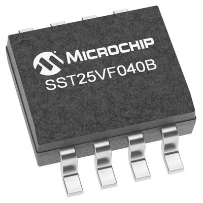 Microchip 4Mbit SPI Flash Memory 8-Pin SOIC, SST25VF040B-50-4I-SAF-T