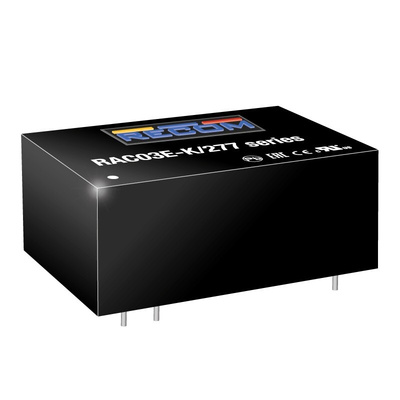 Recom, AC-DC Converter 600mA, 3.3 → 24 V dc 5-Pin, 1.45 x 0.95 RAC03E-05SK/277