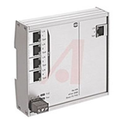 Harting Unmanaged Ethernet Switch, 5 RJ45 port, 24 V dc, 48 V dc, 54 V dc, 10/100Mbit/s Transmission Speed, DIN Rail
