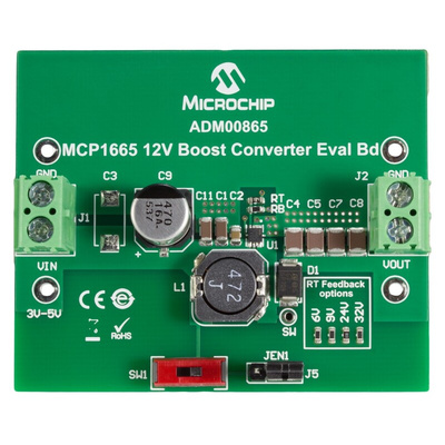 Microchip ADM00865, Boost Converter, Boost Converter 1000mA Adjustable, 575 kHz 10-Pin, VQFN