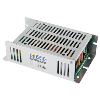 Recom, AC-DC Converter, 24 → 56 V dc, Enclosed 5"x3" RACM550-56SG/ENC