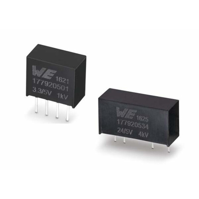 Wurth Elektronik 177920531, 1-Channel, Isolated, Un-Regulated DC-DC Converter, 0mA 4-Pin, SIP